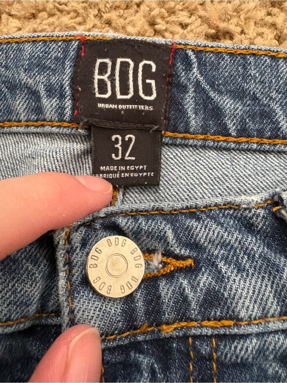 BDG Urban Outfitters Baggy Straight Leg Dark Wash Jean Women’s Size 32 - Picture 2 of 6